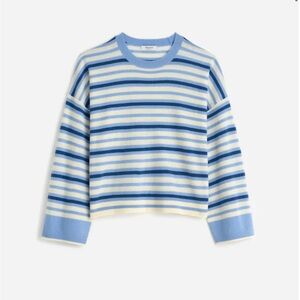 Madewell Cashmere Boxy Sweater Blue Striped